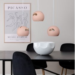 Ustinov - Loftlampe i rosa metal, tre kupler