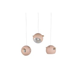 Ustinov - Loftlampe i rosa metal, tre kupler
