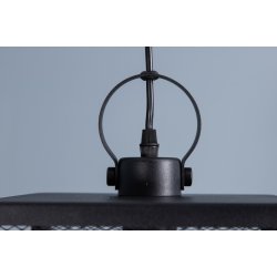 Shaw - Pendel i sort metal med trdgitter