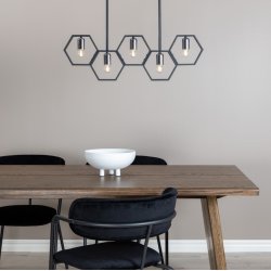 Collins - Loftlampe i metal med sekskantede former