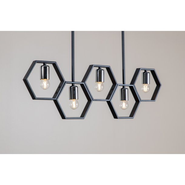 Collins - Loftlampe i metal med sekskantede former