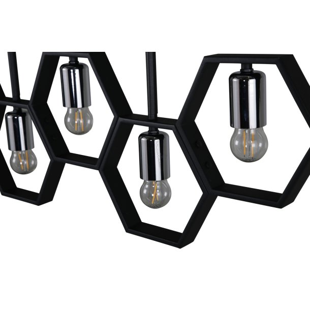 Collins - Loftlampe i metal med sekskantede former