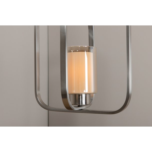 Laurie - Loftlampe i stl med glaskuppel og dobbelt stel