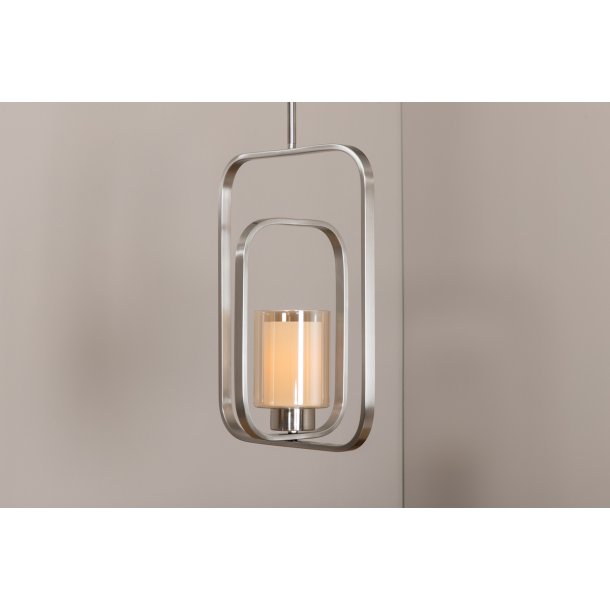 Laurie - Loftlampe i stl med glaskuppel og dobbelt stel