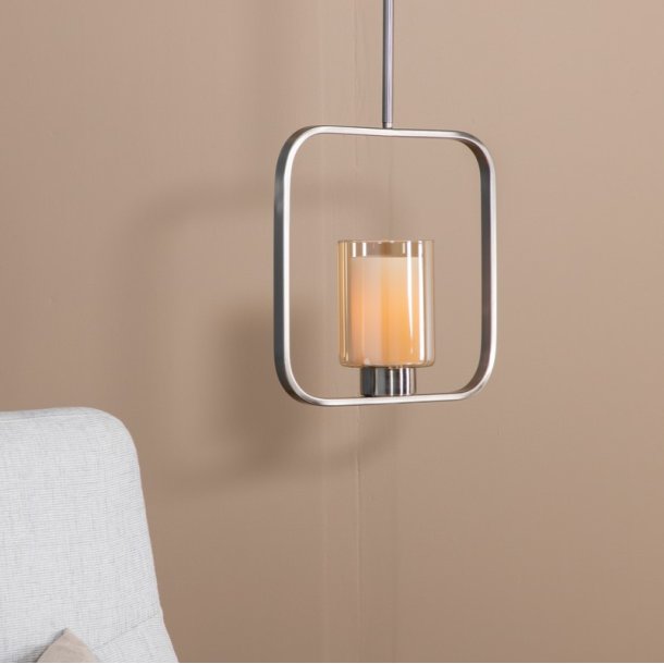 Laurie - Loftlampe i stl med glaskuppel og kvadratisk design