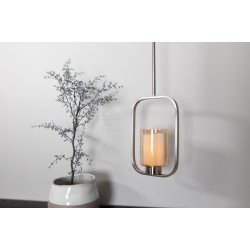Laurie - Loftlampe i stl med glaskuppel og rektangulrt design