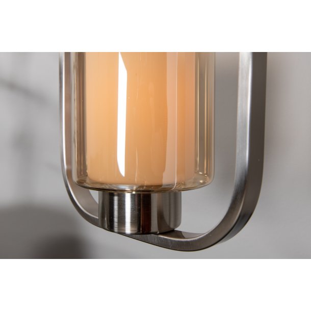 Laurie - Loftlampe i stl med glaskuppel og rektangulrt design