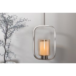 Laurie - Loftlampe i stl med glaskuppel og rektangulrt design