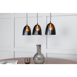 Scarlet - Loftlampe med en farvekombination af sort og kobber, tre skrme