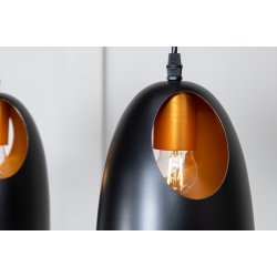 Scarlet - Loftlampe med en farvekombination af sort og kobber, tre skrme