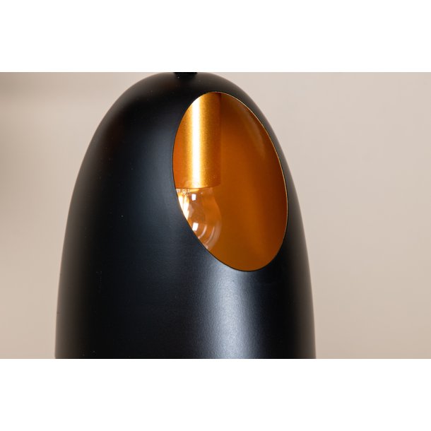 Scarlet - Hjrnelampe med en farvekombination af sort og kobber, tre skrme