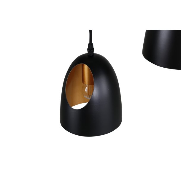 Scarlet - Hjrnelampe med en farvekombination af sort og kobber, tre skrme