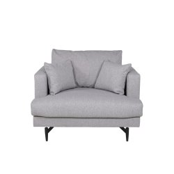 Warden - Lnestol i lysegr polyester stof