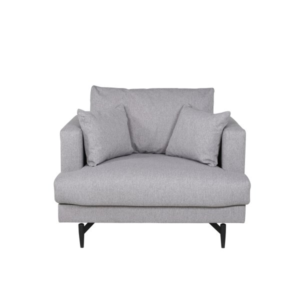 Warden - Lnestol i lysegr polyester stof