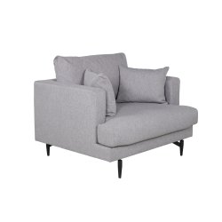 Warden - Lnestol i lysegr polyester stof