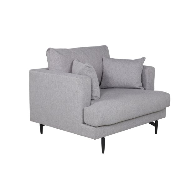 Warden - Lnestol i lysegr polyester stof