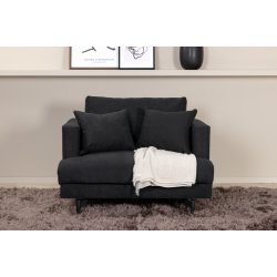 Warden - Lnestol i sort polyester stof