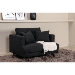 Warden - Lnestol i sort polyester stof