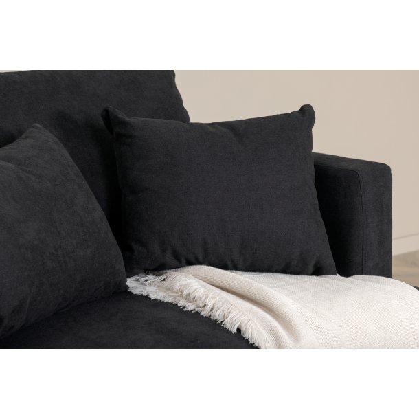 Warden - Lnestol i sort polyester stof