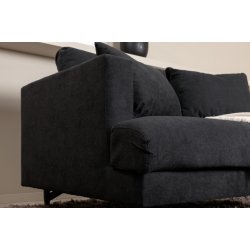 Warden - Lnestol i sort polyester stof