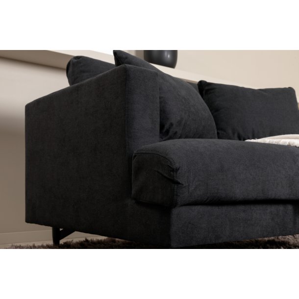 Warden - Lnestol i sort polyester stof