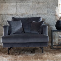 Warden - Lnestol i mrkegr polyester fljl