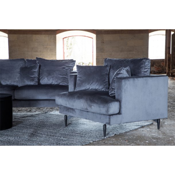 Warden - Lnestol i mrkegr polyester fljl