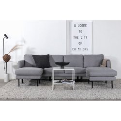Polar - Sofa i U-form med grt polyester stof