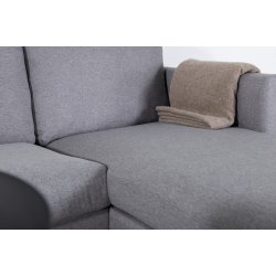 Polar - Sofa i U-form med grt polyester stof