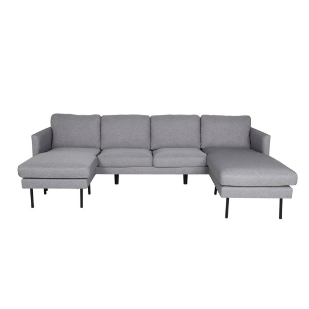 Polar - Sofa i U-form med grt polyester stof