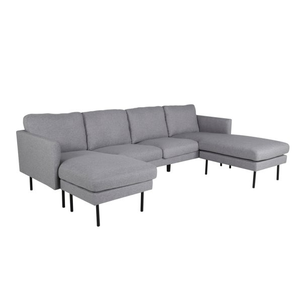 Polar - Sofa i U-form med grt polyester stof