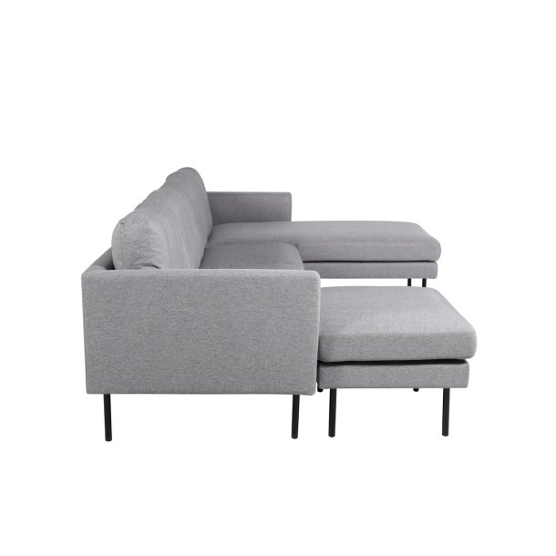Polar - Sofa i U-form med grt polyester stof