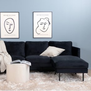 Polar - Sofa i U-form med sort fljl