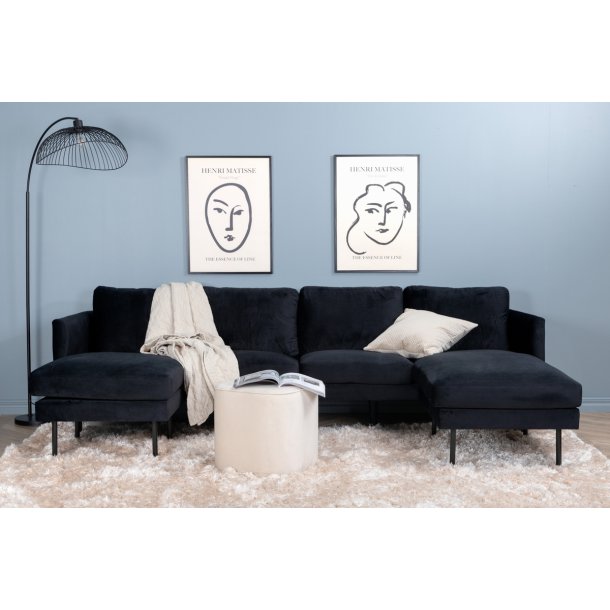 Polar - Sofa i U-form med sort fljl