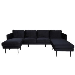 Polar - Sofa i U-form med sort fljl
