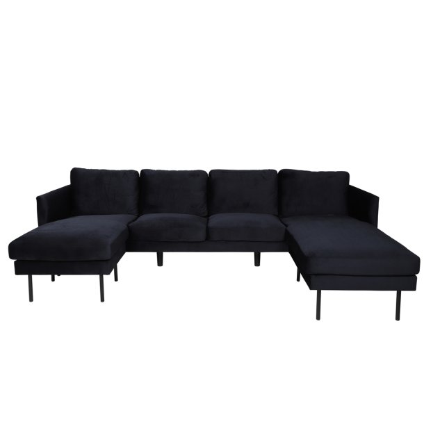 Polar - Sofa i U-form med sort fljl