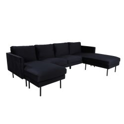Polar - Sofa i U-form med sort fljl
