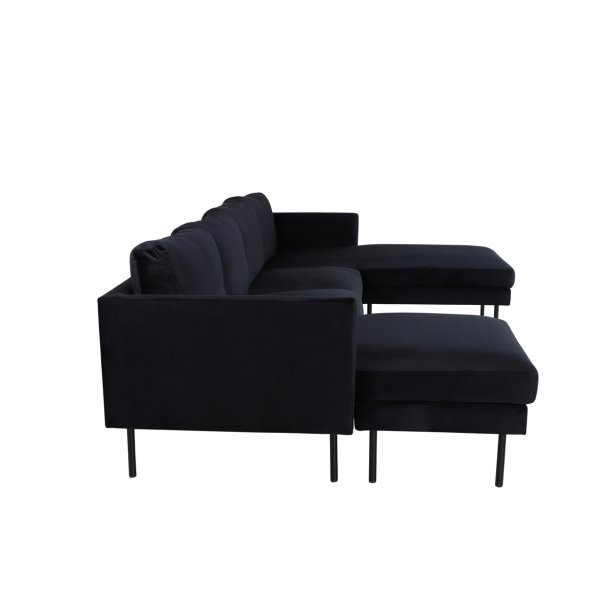 Polar - Sofa i U-form med sort fljl