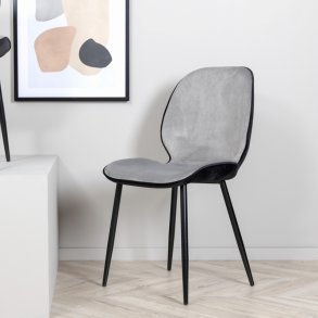 Interlagos - 2 Spisebordsstole i to-farvet fljl og sort metal