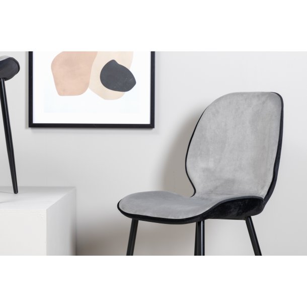 Interlagos - 2 Spisebordsstole i to-farvet fljl og sort metal