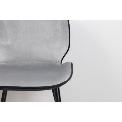 Interlagos - 2 Spisebordsstole i to-farvet fljl og sort metal