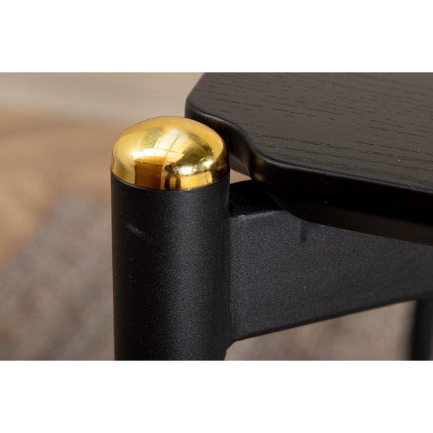 March - Spisebord i sort finer og metal, 90 x 190 cm.