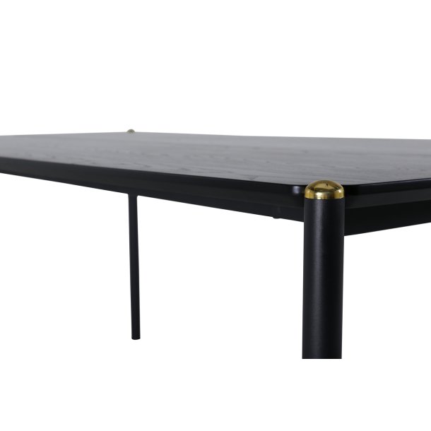 March - Spisebord i sort finer og metal, 90 x 190 cm.