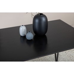Pontius - Spisebord i sort egefiner og sort understel, rektangulr 90 x 190 cm