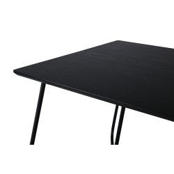 Pontius - Spisebord i sort egefiner og sort understel, rektangulr 90 x 190 cm