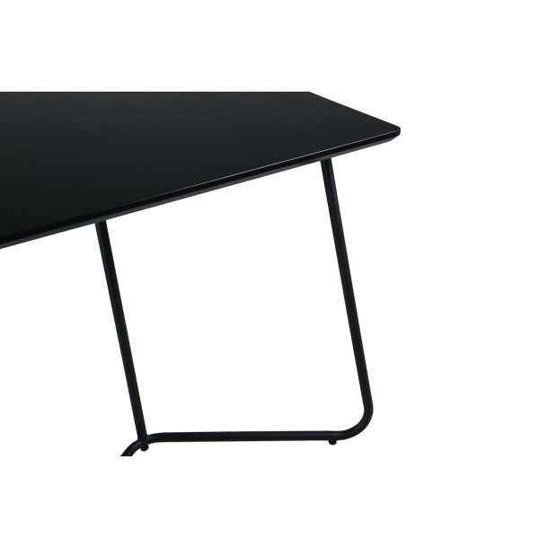 Pontius - Spisebord i sort egefiner og sort understel, rektangulr 90 x 190 cm