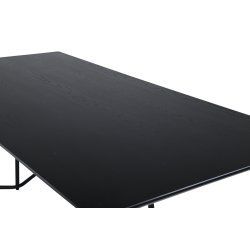 Pontius - Spisebord i sort egefiner og sort understel, rektangulr 90 x 190 cm