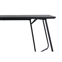 Pontius - Spisebord i sort egefiner og sort understel, rektangulr 90 x 190 cm