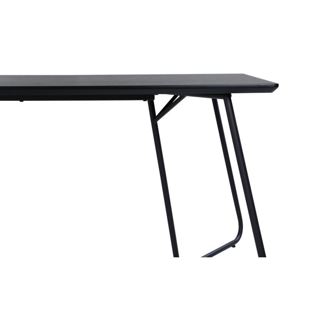 Pontius - Spisebord i sort egefiner og sort understel, rektangulr 90 x 190 cm