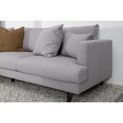 Warden - Sofa 3-personers i lysegr polyester stof